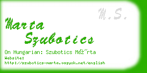 marta szubotics business card